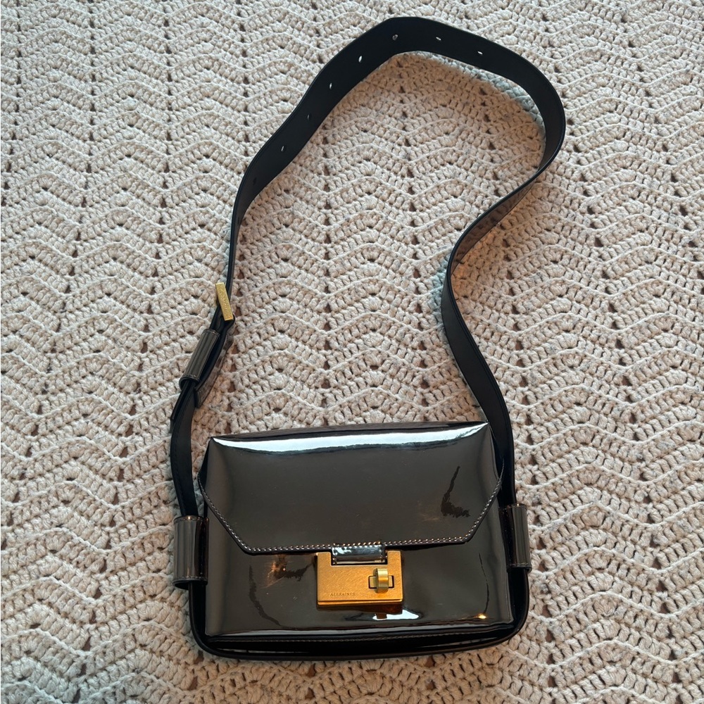 All Saints Frankie 3 in 1 Patent Leather Crossbody Bag